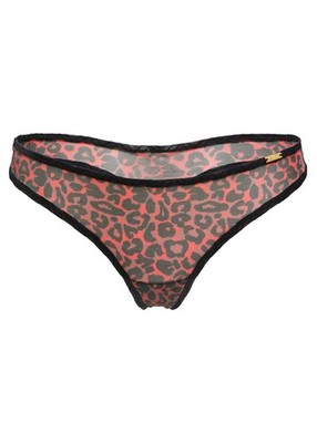 ''Top Qualiät'' Gossard sexy Glossies Leopard String schwarz/rot