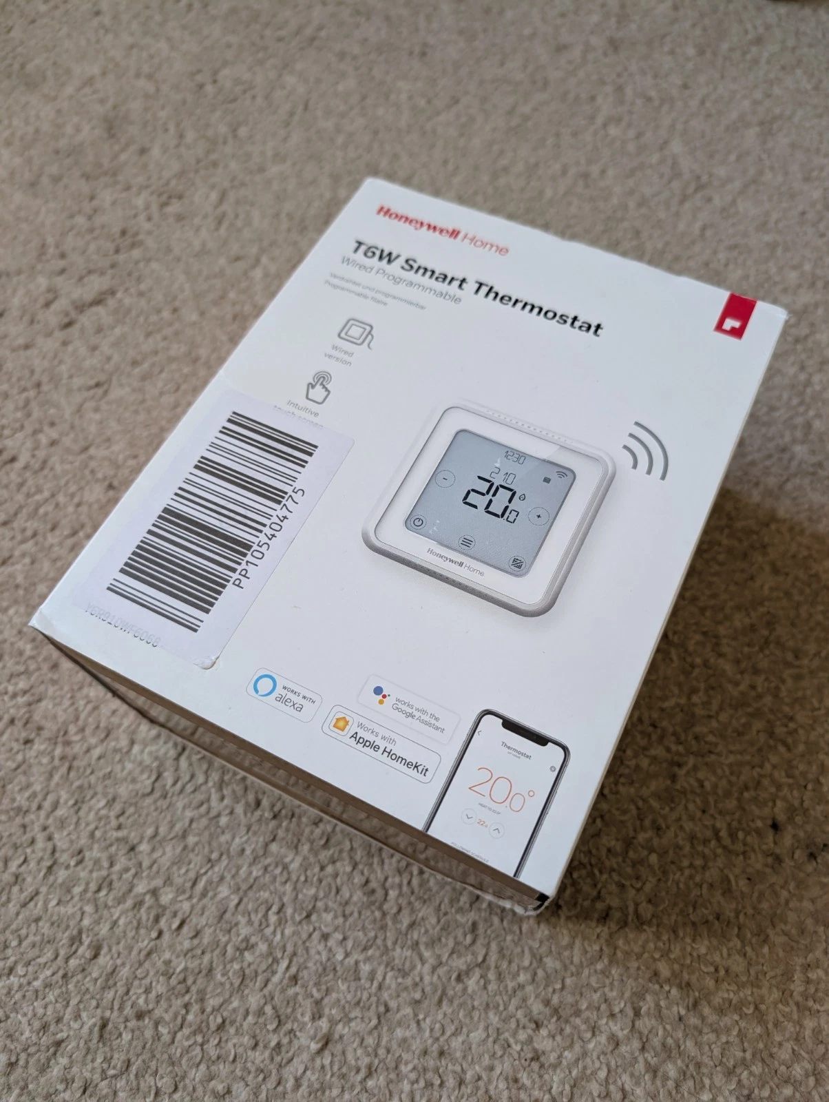 Honeywell Home T6 Smart Wired Programmable Thermostat WiFi, App-Enabled - White