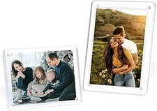 ECOSEAO 4x6 Minimalist Acrylic Glass Photo Frame with Magnetic Desktop Display