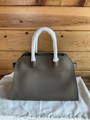 The Row Margaux 15 Leather Bag Smoked Taupe Trending Viral New