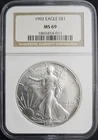 1992 American Silver Eagle 1oz ☆ MS69 NGC Brown Label ☆ Free Shipping