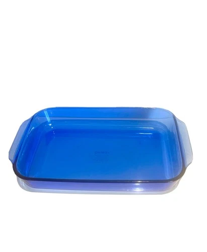 Vintage Pre 2000 PYREX  233-R Cobalt Blue Glass Rectangular Baking Dish 13x9x2”