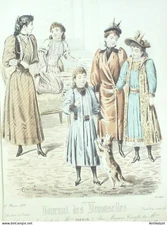 J.Demoiselles 1893 Fashion Engraving # 4919 (Old Fashion Plate)