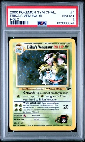2000 POKEMON GYM CHALLENGE HOLO #4 ERIKA'S VENUSAUR PSA 8