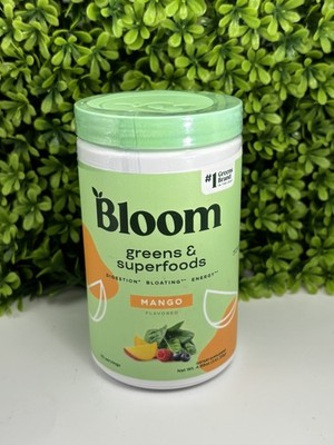 Bloom Nutrition Greens & Superfoods Powder Mango Flavor  25 Servings Exp 01/2027