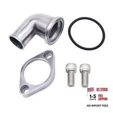 Swivel Water Neck Aluminum Polished Thermostat Housing Compatible with SBC 90