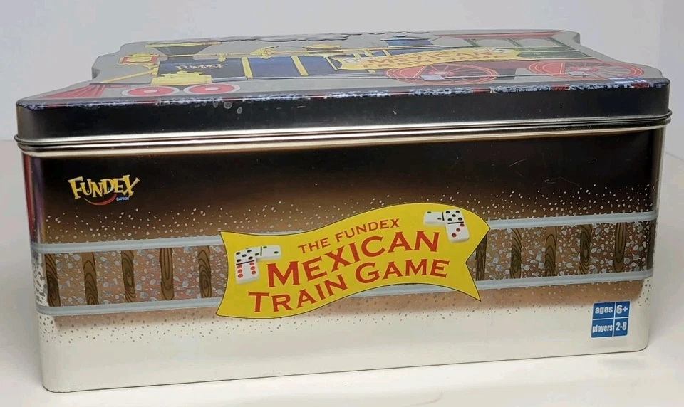 Fundex Mexican Train Game Dominos Electronic Sound 3D Hub Tin 91 Dominos 100% - Image 3 of 4
