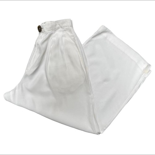 Issey Miyake, Vintage 90s Issey Miyake White Cropped Culotte Trousers