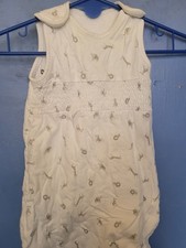 Baby White Cotton Sleeveless Body All Over Animal Print Romper 0-6m