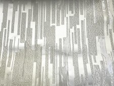 WHITE Lines Brocade Upholstery Drapery Fabric 110 in. Sold By The Yard