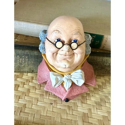 Bossons Chalkware Head MR PICKWICK Man- England 1964 Vintage