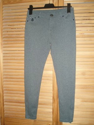 Stoff-Hose..Gina Benotti..Gr.S..Grau..Bund..Gürtel-Schlaufen..Taschen..Knopf..