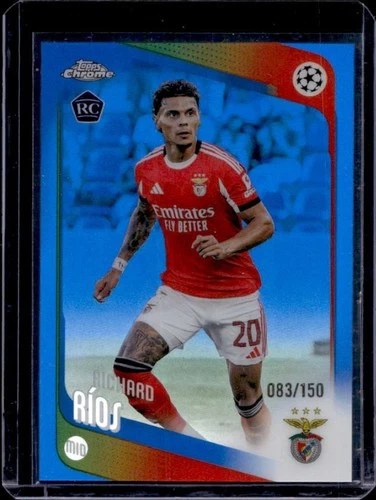 2025-26 Topps Chrome UEFA CC Richard Rios RC Blue Refractor #/150 Benfica