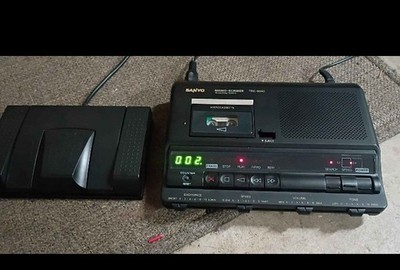 SANYO Memo-Scriber TRC-6030 Cassette Dictation Machine with Foot Pedal