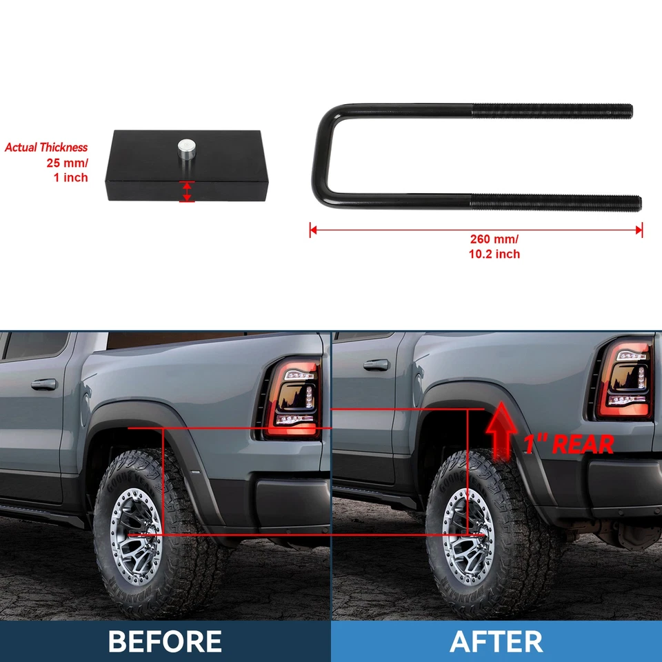 1 inch Rear Leveling Lift Kit For Toyota Tacoma 6 Lug 1995-2023 Tundra 2000-2021 - Image 2 of 4
