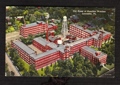 The Home of Hamilton Watches ~ Aerial View ~  Lancaster, PA c1950 postcard