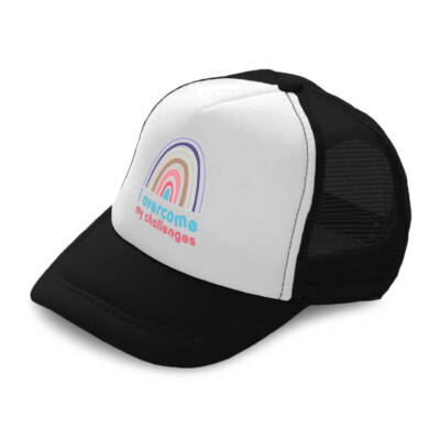 Kids Trucker Hat I Overcome My Challenges Rainbow Boys Caps & Girls Caps