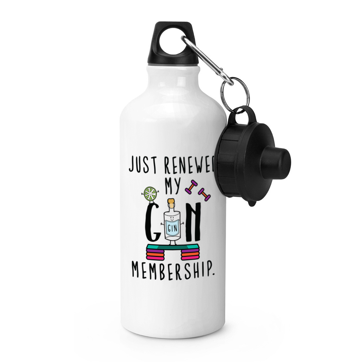 Just Renewed My Gin Membership Sports Drinks Bottle Camping - Funny Gin Gym Joke