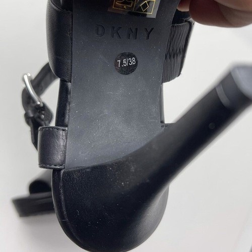 DKNY strapy platform heels ankle cuff EU 38 US 7.5 black leather BoxX - Picture 7 of 8