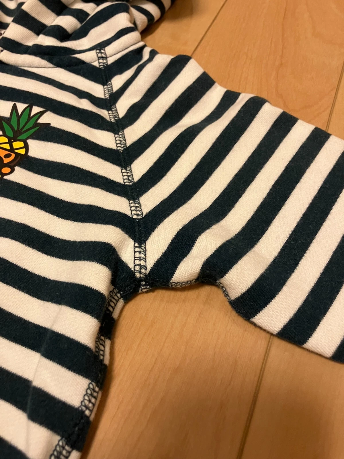 A BATHING APE (BAPE) Felpa con cappuccio manica lunga A BATHING APE BAPE KIDS full zip 100 bianca blu navy righe