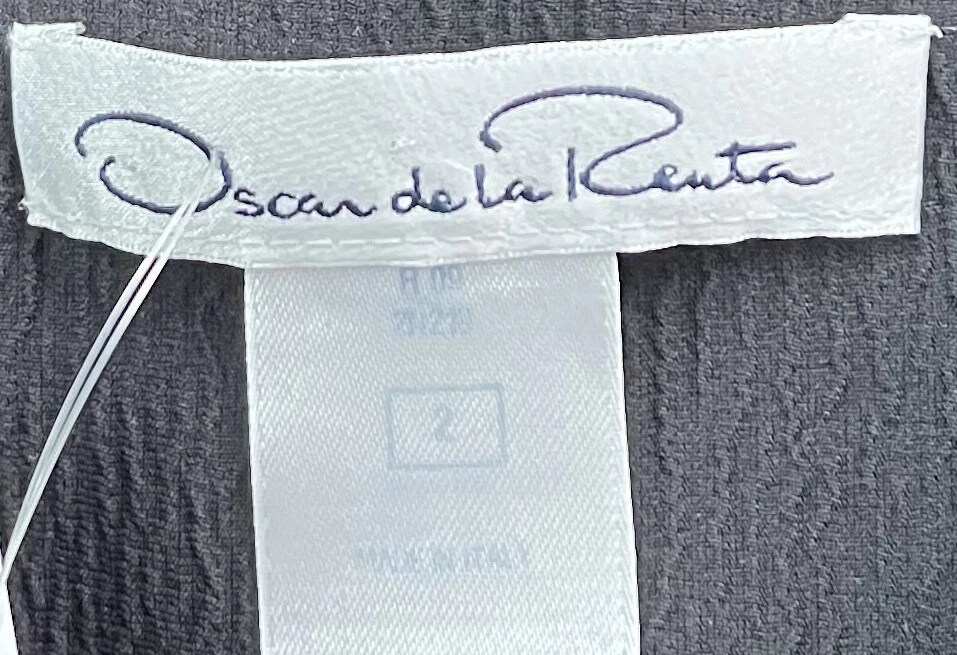 Chaqueta Blazer Oscar De La Renta R09 Negra Manga Corta Cuello Abotonado Talla 2 Foto 4 de 4