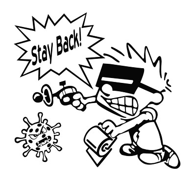 Calvin. Stay Back!  C0VID 19.  Toilet Paper Humor  Vinyl Decal 43 colors