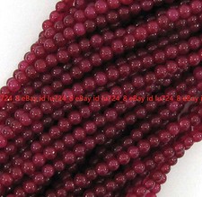 4mm Genuine Natural Red Jade Round Gems Loose Beads 15Inch for Jewelry Marking
