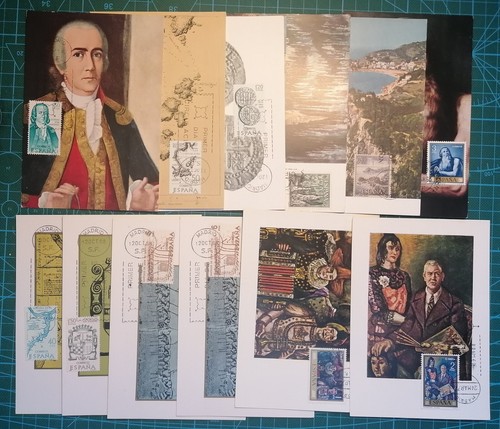 LOTE DE 74 MATASELLADOS PRIMER DÍA DE ESPAÑA (72 TARJETAS POSTALES Y 2 SOBRES) - Imagen 5 de 9