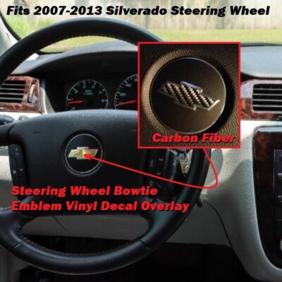 Gloss Black Precut Steering Wheel Emblem Bowtie Decal For 2009-2013
