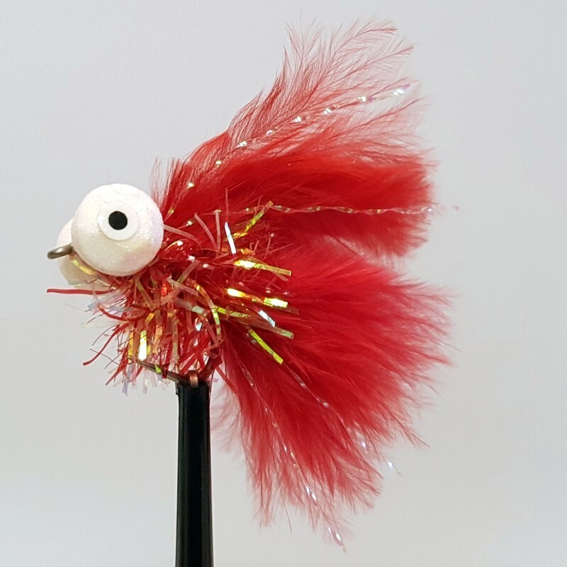 3 x Red Fritz Booby Fly Fishing Trout Flies Size 10  (BB37)