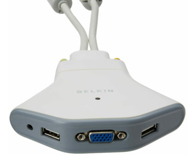 Belkin Flip 2-port USB + VGA KVM Switch mit Wired Remote F1DF102U+Kabel / NEU