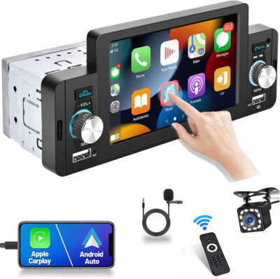 Bestree 1 Din 5 Inch Auto Radio Mp5 Speler Met Carplay Bt Fm Radio Spiegel Link