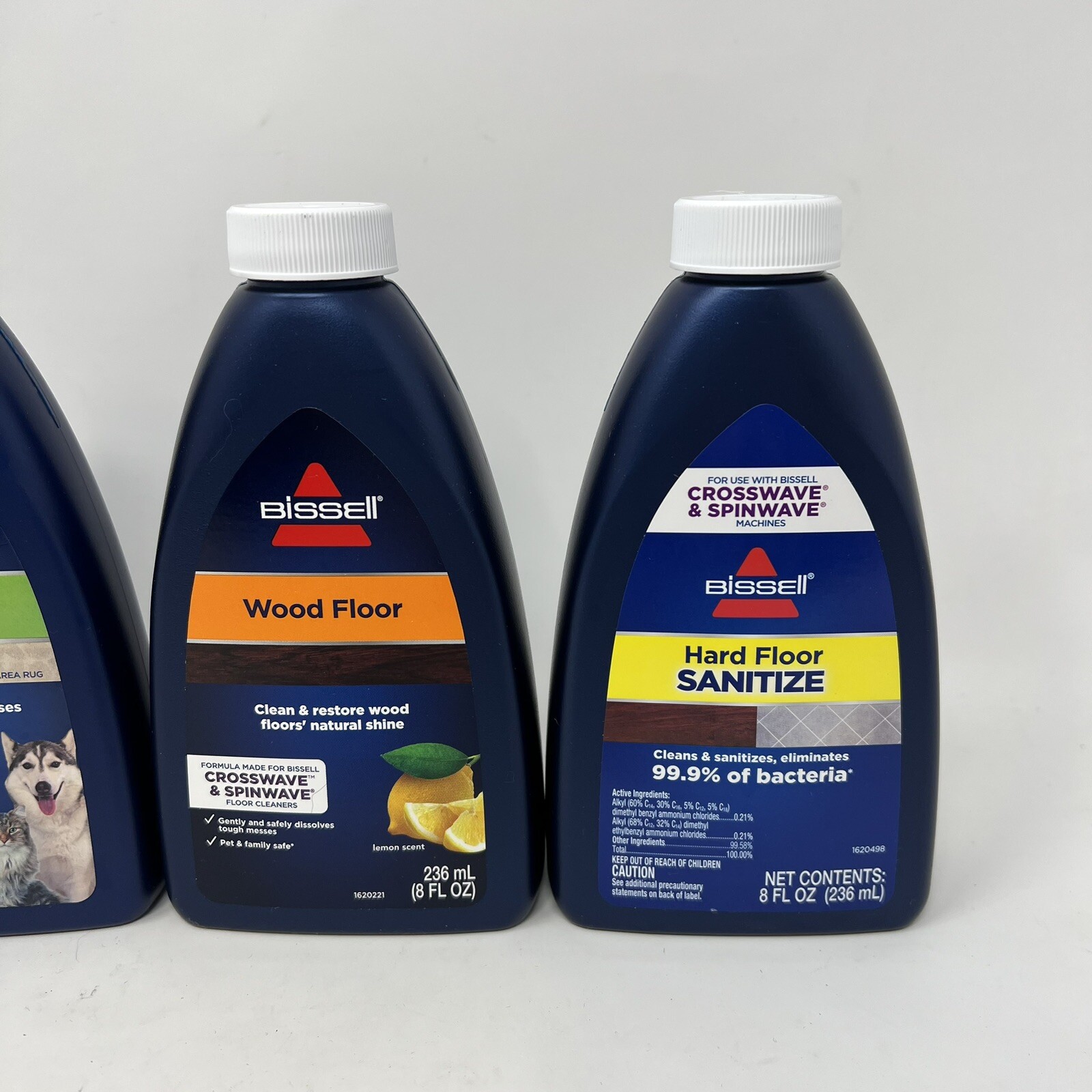 Four Bissell Wood Floor Crosswave and Spinwave 8oz. Liquid Cleaners Per Cleaner