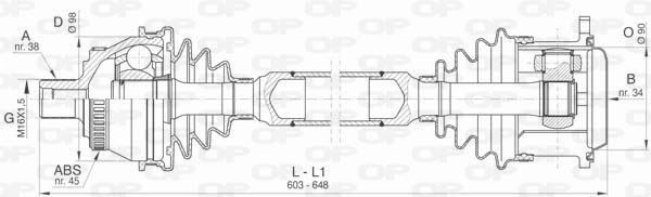 Cardan avant gauche de haute précision pour VW Passat B5.5 2.8 4Motion V6
