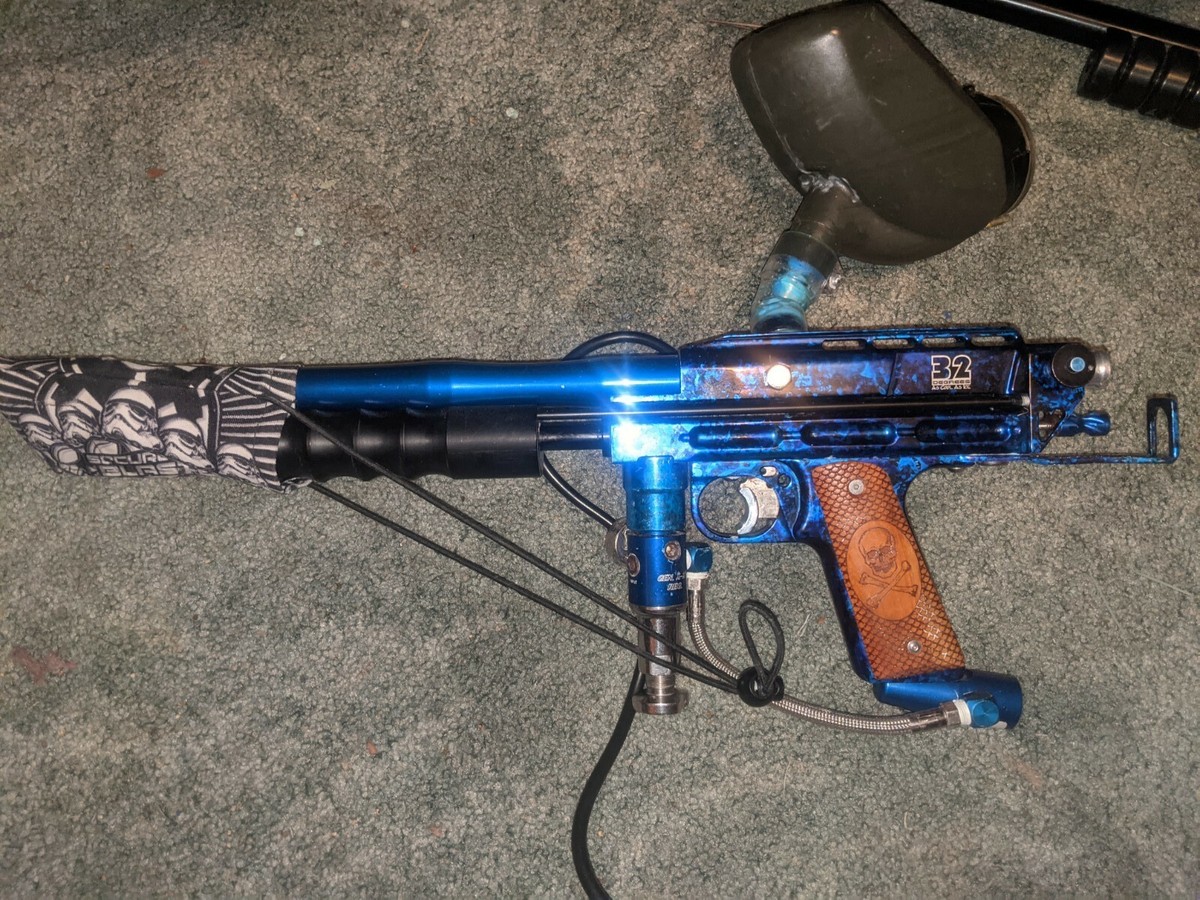 Rare PRE 2K 32 DEGREES BLUE MARBLE ANNO AUTOCOCKER PAINTBALL PUMP