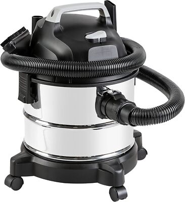 Wet & Dry Vacuum Cleaner, 4 Gallon Capacity, 3 HP Stainless Steel, Gray/Black