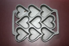 Vintage John Wright Cast Iron Sweet Hearts Muffin Pan Cookie Mold