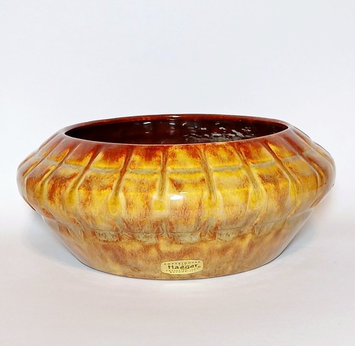 Consola jardinera MCM Haeger EE. UU. 794 marcada vintage esmalte dorado marrón arte cerámica - Imagen 4 de 16