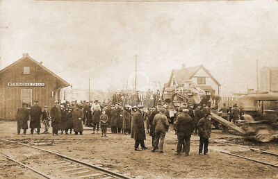 Menominee Falls WI Wisconsin Train Station 2 RPPC Photo Postcard COPY