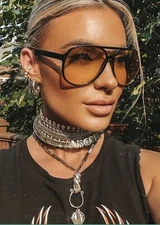 Big Pilot XXL "LAST CHERRY" OVERSIZED Metal Gradient Women Sunglasses Shadz  @