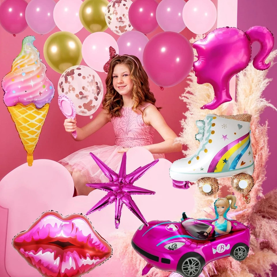 Девочек розовый день рождения украшения комплект - воздушные шары 128шт - Изображение 4 из 4