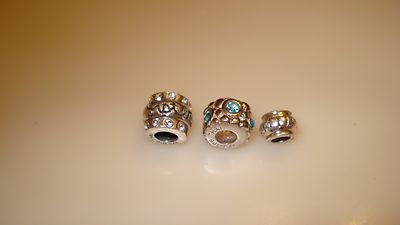 SET OF 3 CHARMS PANDORA BEADS COLLECTION IBB THAI STERLING SILVER 925