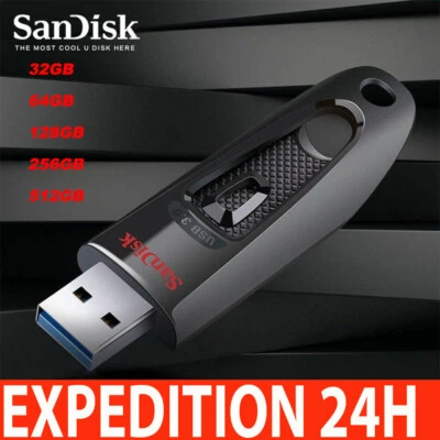 Clé USB 3.0 32 64 128 256 512 Go SANDISK ULTRA CZ48 130Mo/s Stockage de données