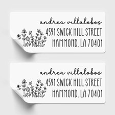 Floral Return Address Labels - Custom Address Stickers - Set of 30