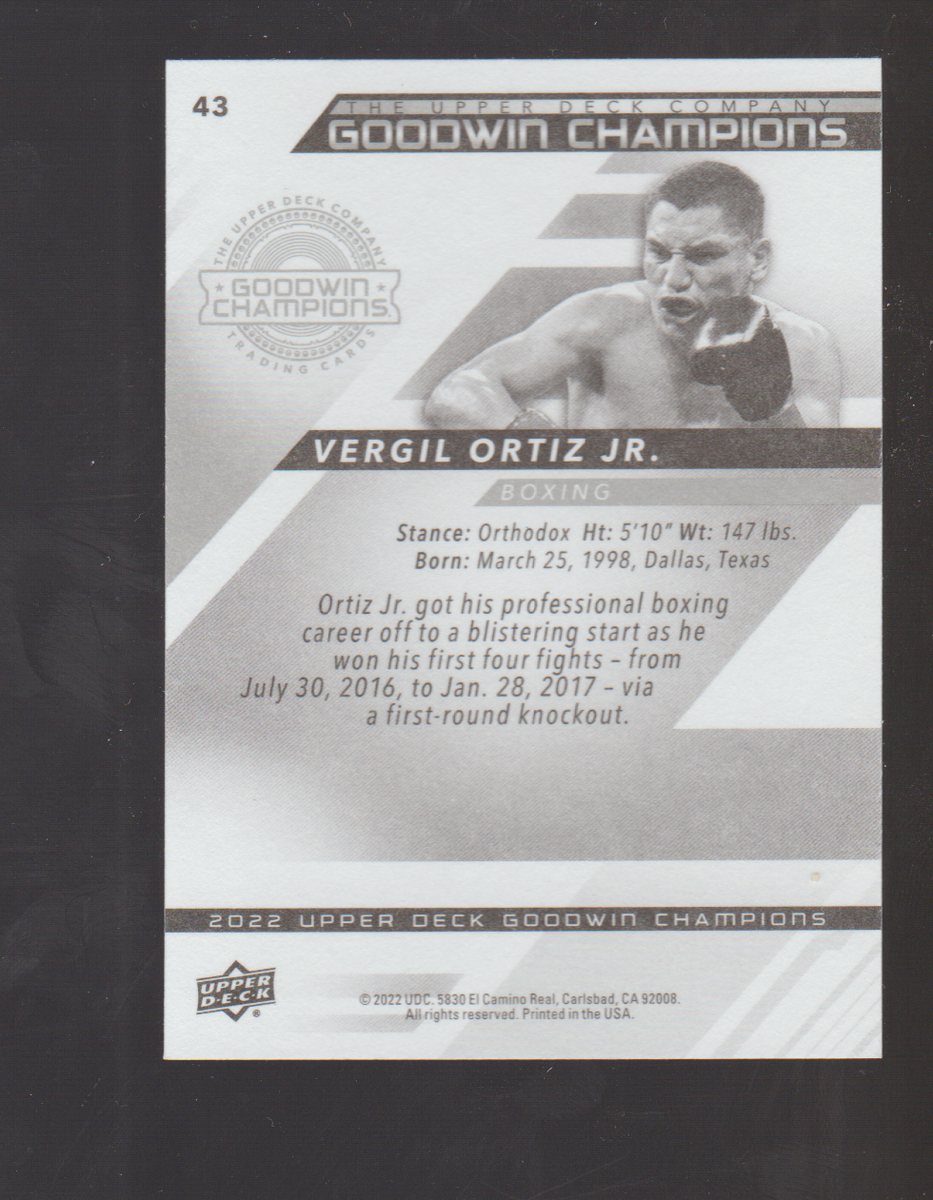 2022 Upper Deck Goodwin Champions #43 Vergil Ortiz Jr. card | eBay