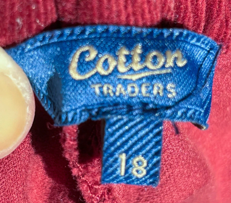 Cotton Traders Burgundy Corduroy Skirt Size 14 Big Pockets Preppy Goblin Core - Image 2 of 4