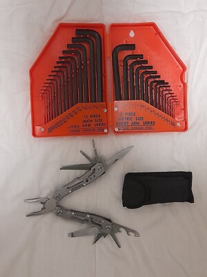 Tool Set S7(2ITEMS): Hex Key Set 30PCS Case Metric Imperial + Pocket Multitool