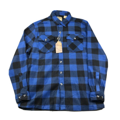 Telluride Shirt Mens Small Blue Plaid Fleece Button Up Long Sleeves NWT ...