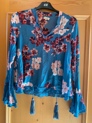 ByTiMo Ti-Mo S Bluse Viskose Glockenärmel Blumenmuster