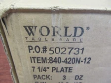 Lot Of 12 Tableware Narrow Rim White Porcelana Plates  7.25" Restaurant Quality